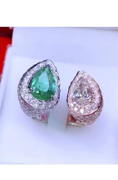 Ring mit AIG-zertifiziertem 2,40 Karat Zambia-Smaragd und GIA-zertifiziertem 1 Karat Diamanten