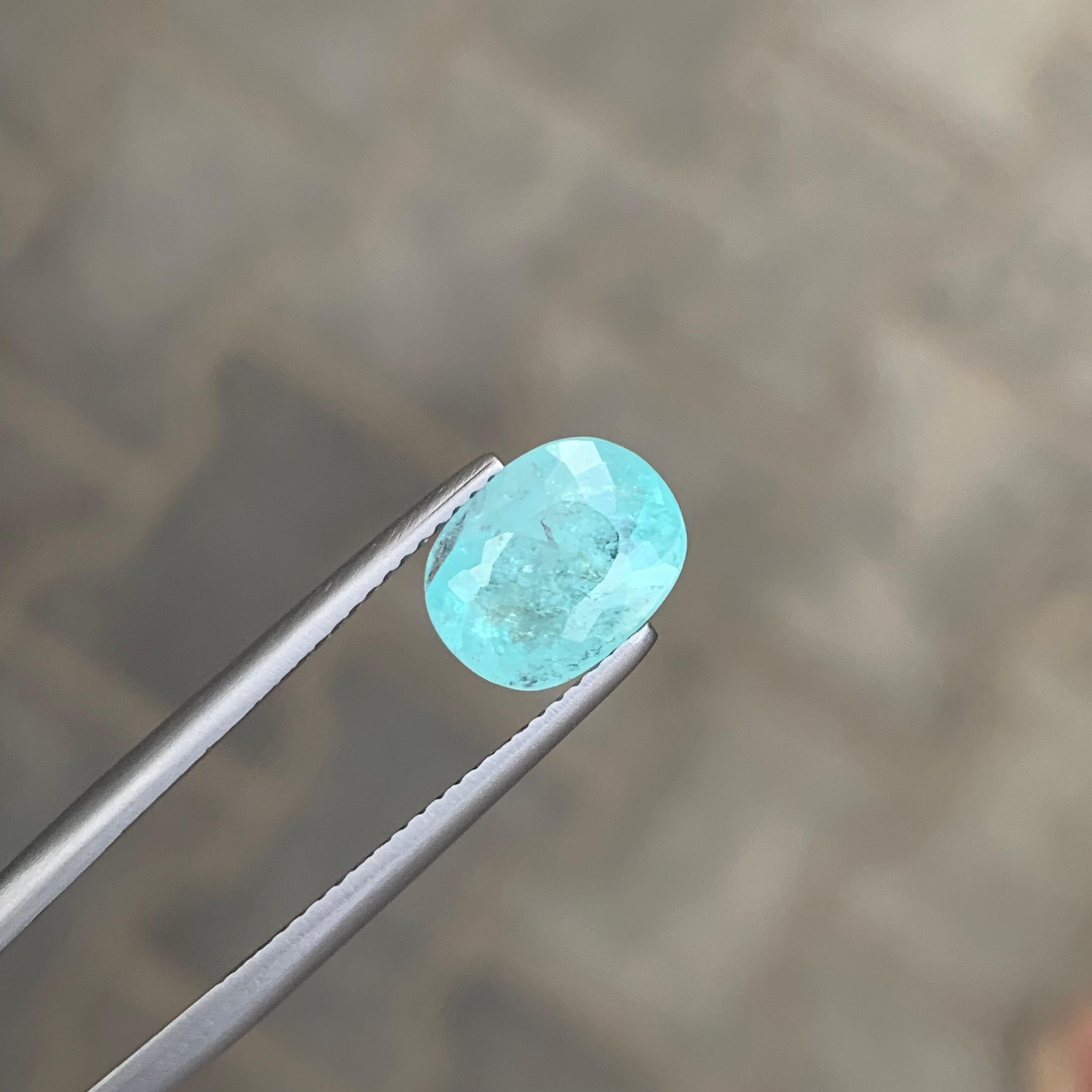Taglio cuscino Tormalina Paraiba naturale sfusa da 2,48 carati certificata AIG proveniente dalla miniera del Mozambico