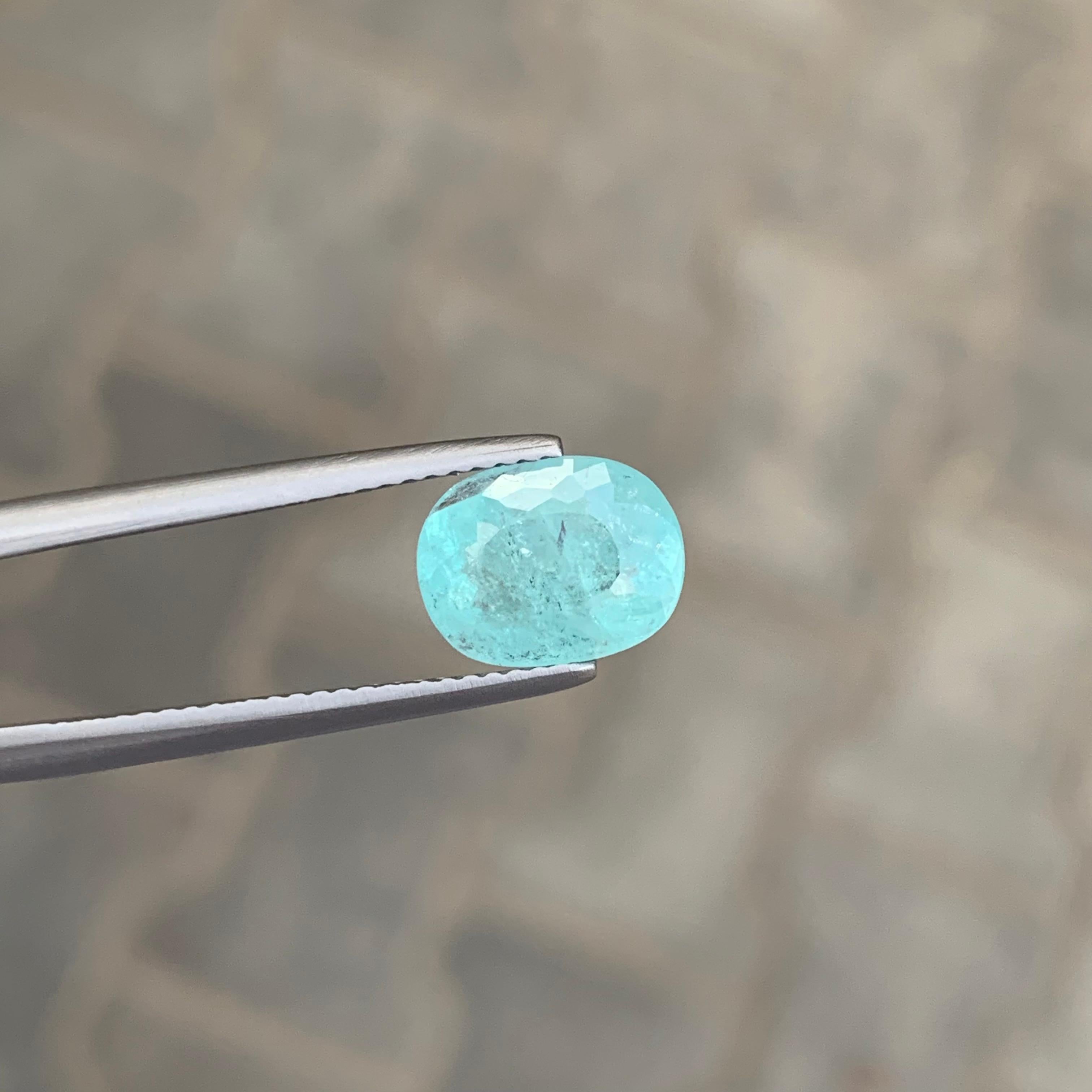 da uomo o donna Tormalina Paraiba naturale sfusa da 2,48 carati certificata AIG proveniente dalla miniera del Mozambico