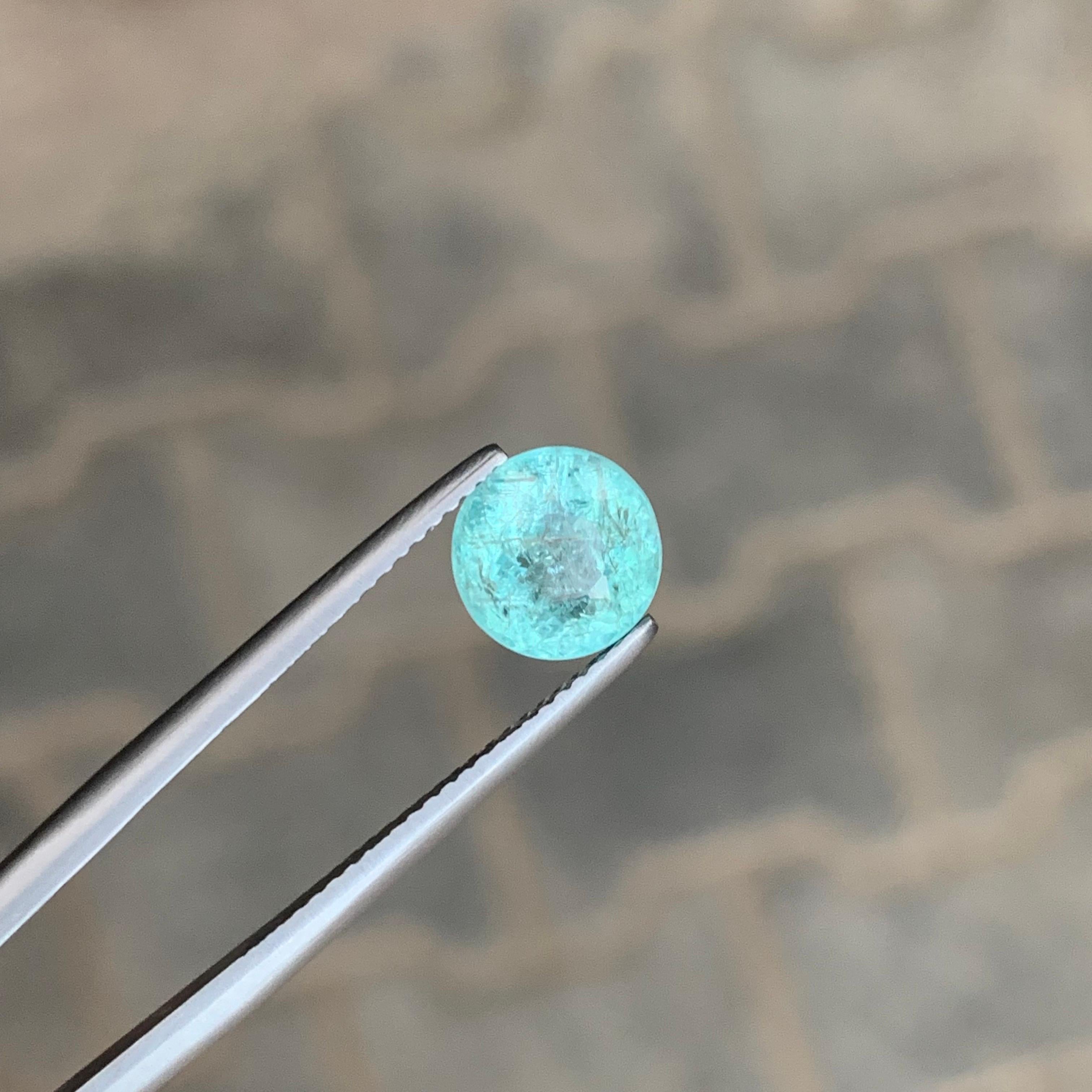 Gemma rotonda di tormalina Paraiba naturale sciolta certificata AIG da 2,60 carati in vendita 5