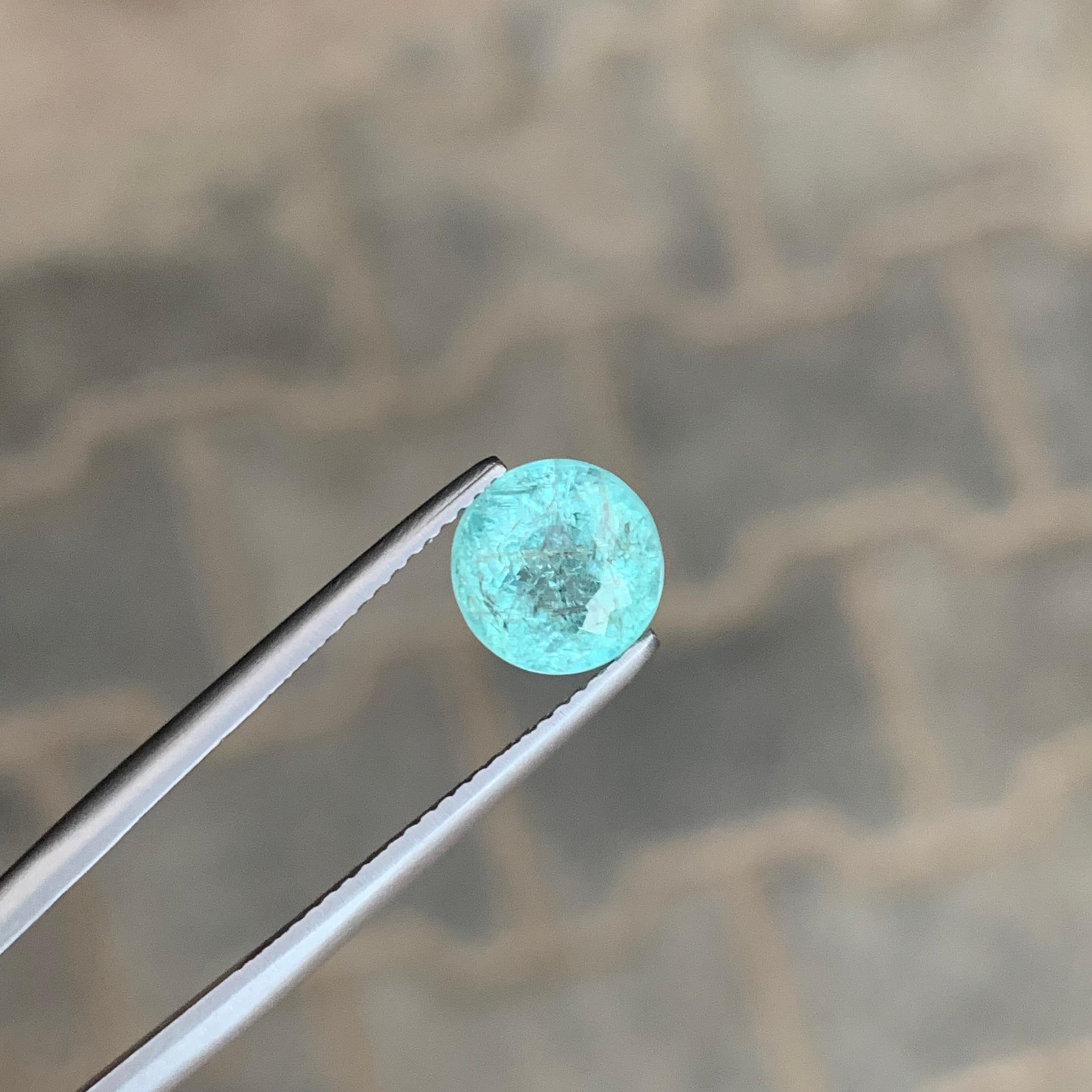 Gemma rotonda di tormalina Paraiba naturale sciolta certificata AIG da 2,60 carati in vendita 7