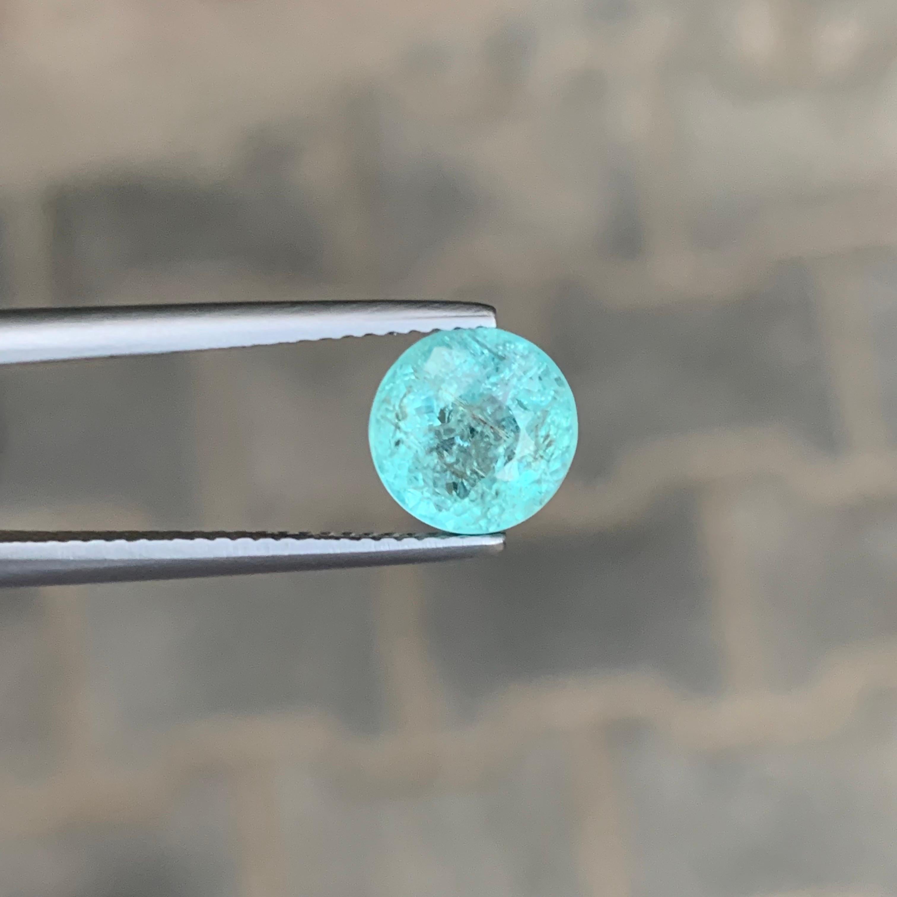 Arts and Crafts Gemma rotonda di tormalina Paraiba naturale sciolta certificata AIG da 2,60 carati in vendita