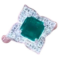 Anello in oro 18 carati con smeraldo dello Zambia certificato AIG da 2,65 carati
