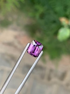AIG Certified 2.72 Carat Natural Loose Purple Spinel Cushion Cut From Tanzania