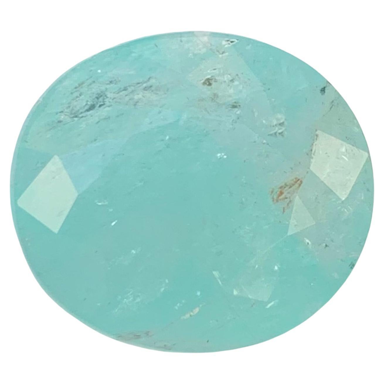 Gemma naturale sciolta di forma ovale di tormalina Paraiba certificata AIG da 28,58 carati