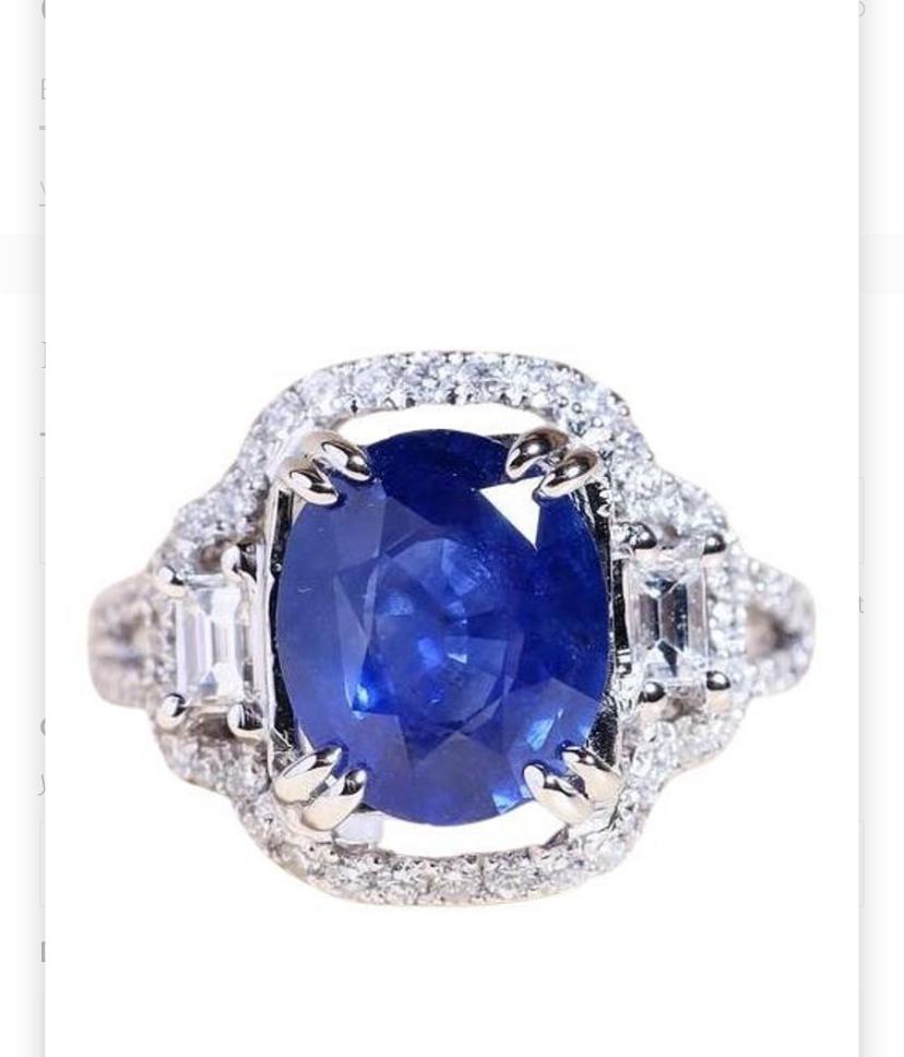 AIG zertifiziert 3,00 Karat Ceylon Saphir Diamant 18K Gold Ring im Angebot 4