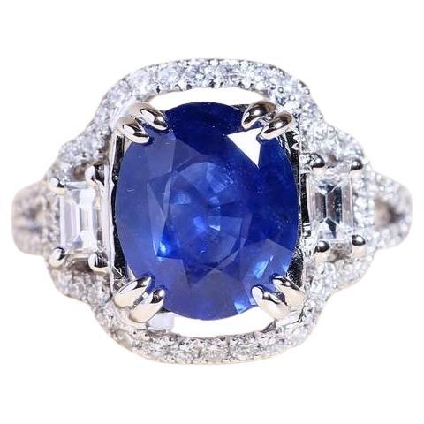 AIG zertifiziert 3,00 Karat Ceylon Saphir Diamant 18K Gold Ring