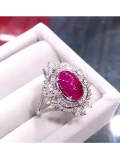 AIG Certified 3.40 Cts Natural Burma Rubies  1.50 Cts Diamonds 18K Gold Ring