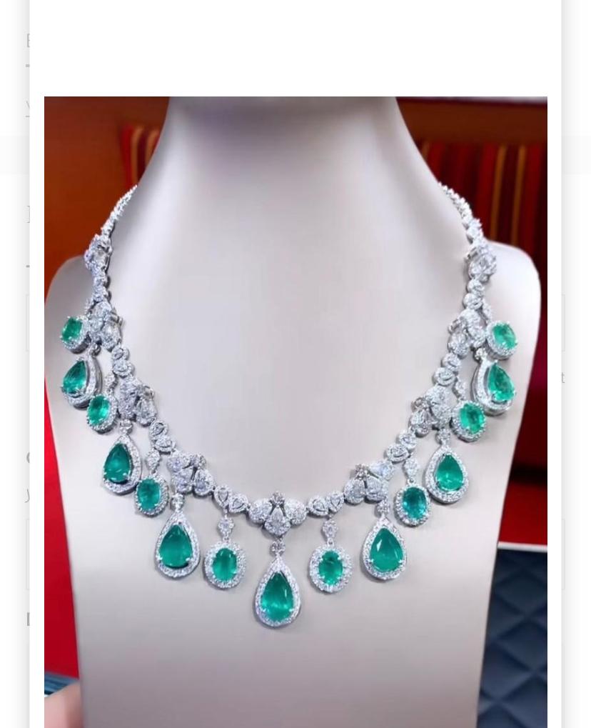 Smeraldi dello Zambia certificati AIG da 36.19 carati  Collana in oro 18 carati con 20,55 carati di diamanti in vendita 4