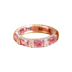 AIG zertifiziert 3,70 Pink Ceylon Saphire Diamanten 18K Gold Ring