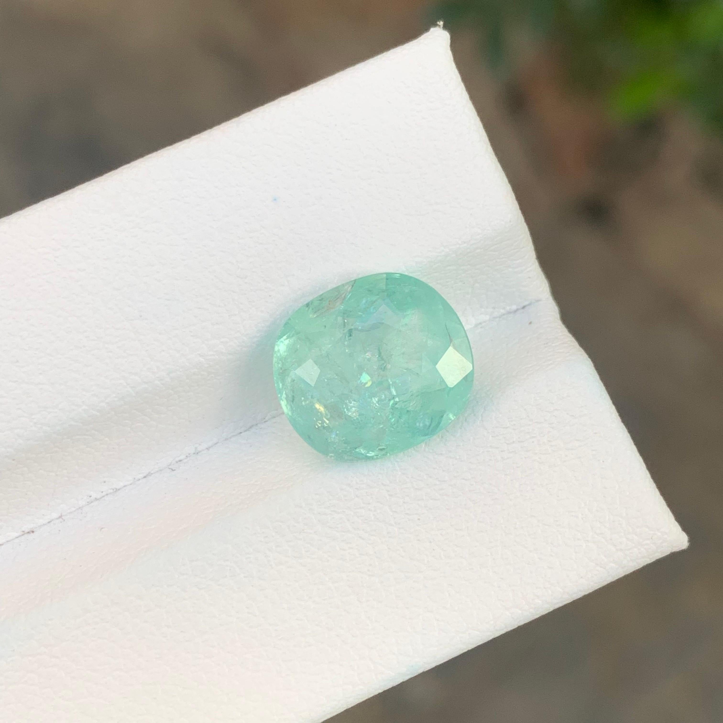 Cushion Cut AIG Certified 3.72 Carat Natural Loose Paraiba Tourmaline From Mozambique For Sale