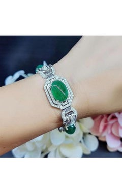 Designer Nikabell 18k Gold Emerald and Diamond Choker, 38ct Emeralds