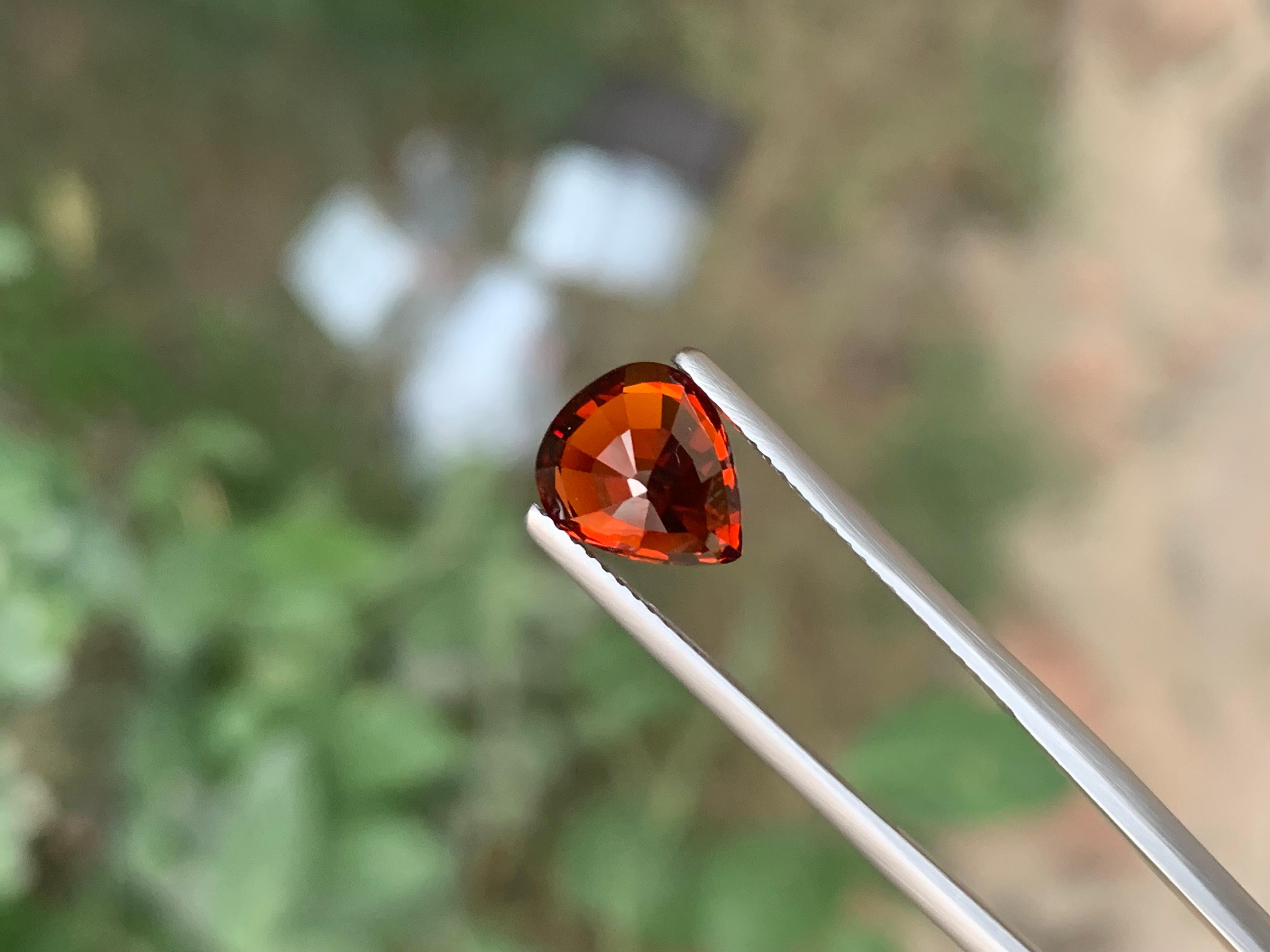 AIG Certified 3.96 Carat Natural Loose Spessartite Garnet Pear Shape Gemstone For Sale 11