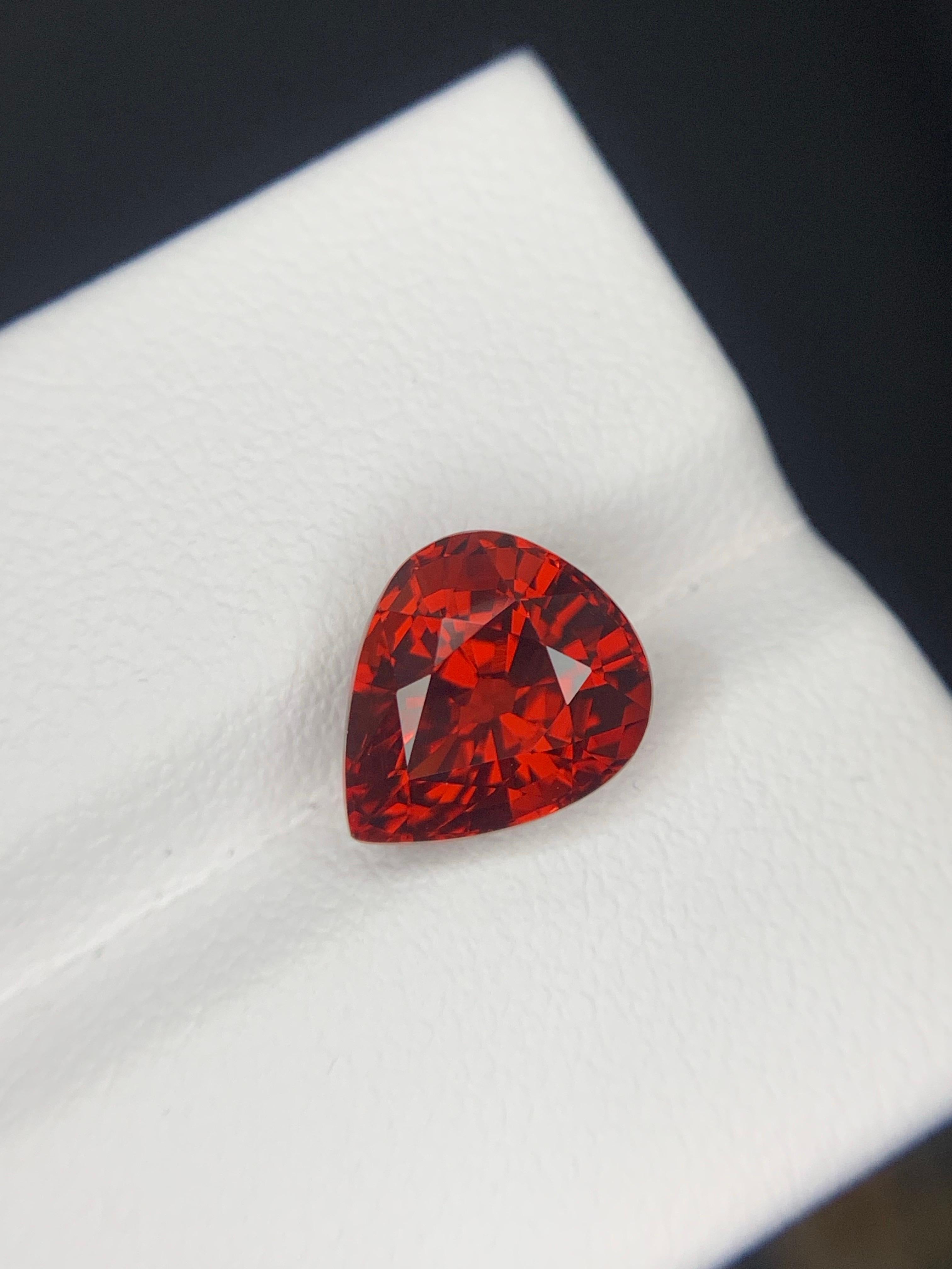 Faceted Spessartite Garnet

Weight: 3.96 Carats
Dimension: 9.55 x 8.17 x 6.19 Mm
Shape: Pear 
Origin: Mozambique 
Color: Vivid Orange
Certificate: AIG Certificate Available

Spessartine is a manganese-aluminum garnet; the manganese gives it the