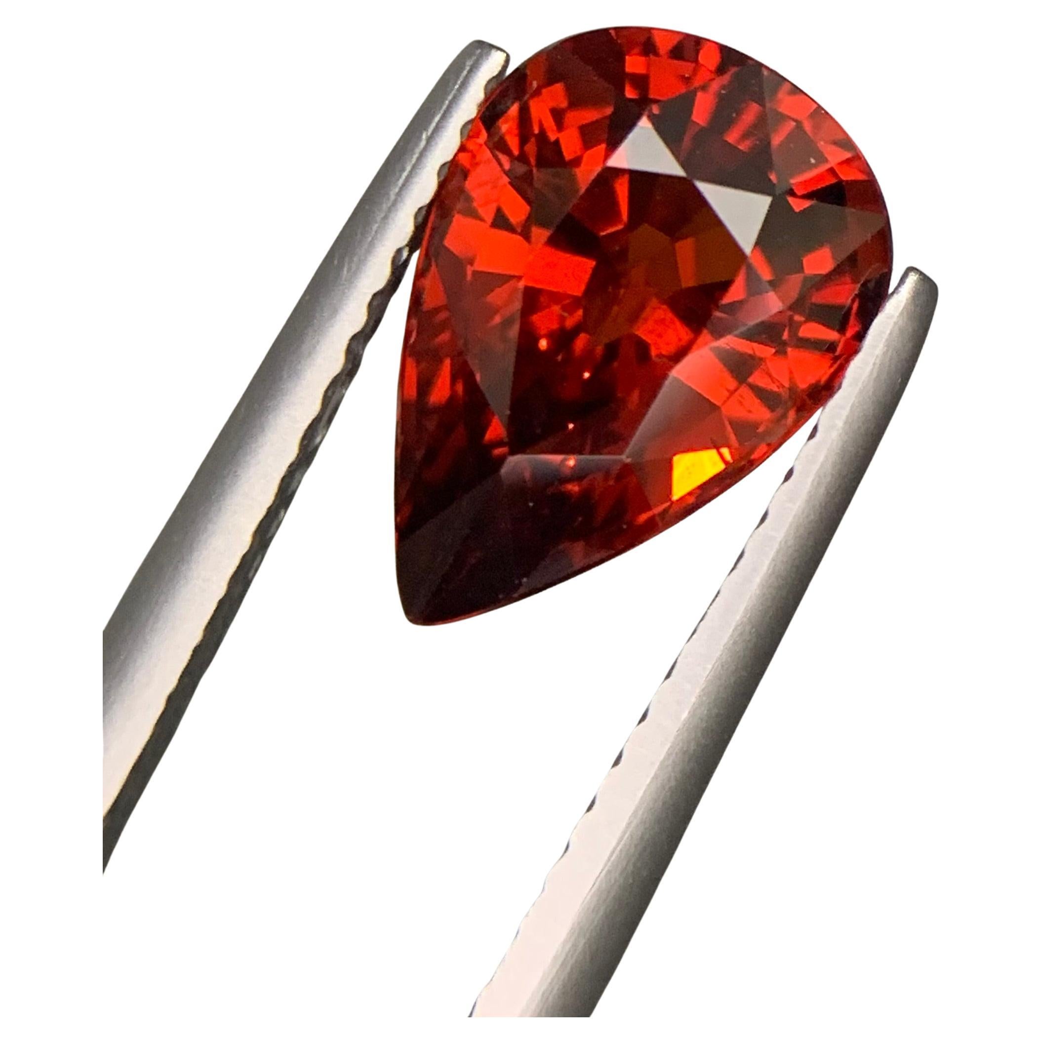 AIG Certified 3.98 Carat Natural Loose Spessartite Garnet Pear Shape Gemstone (pierre précieuse en forme de poire)