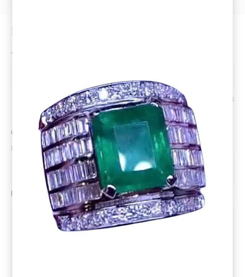 Sorprendente Anillo con 5,92 Quilates de Esmeralda y Diamantes en venta 3