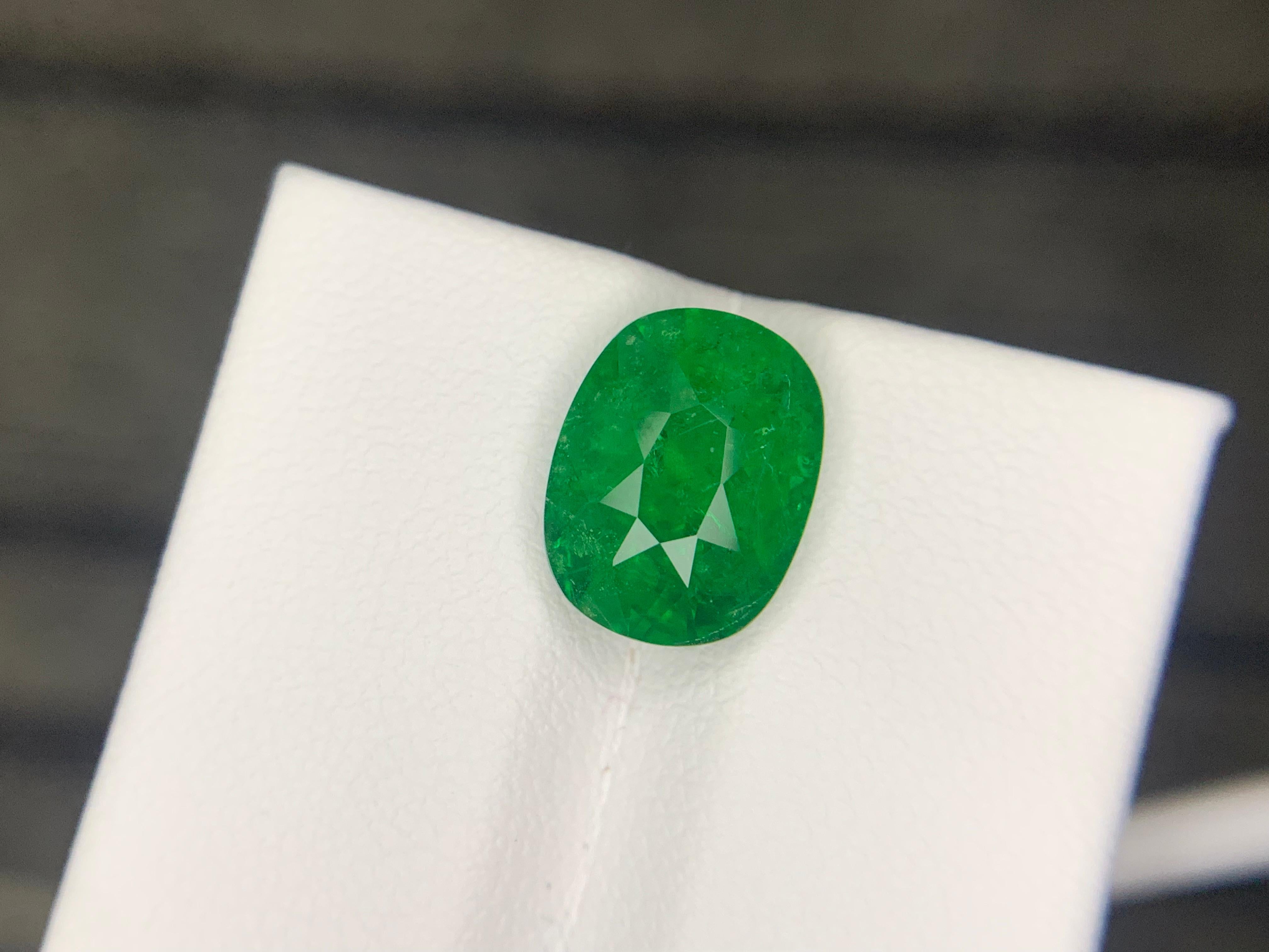 AIG Certified 4.02 Carat Natural Loose Tsavorite Garnet Cushion Shape Gemstone (pierre précieuse en forme de coussin) en vente 2