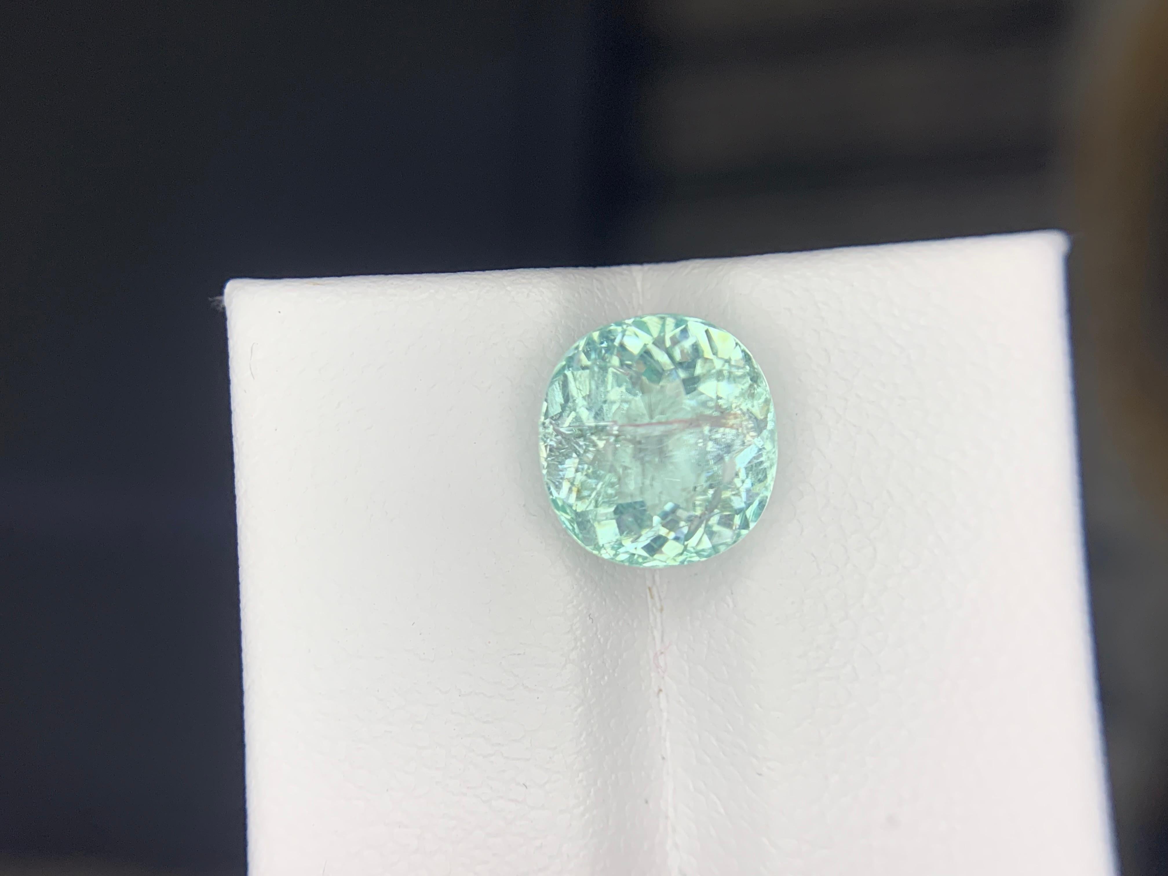 AIG Certified 4.03 Carat Natural Loose Paraiba Tourmaline Cushion Shape Gemstone (pierre précieuse en forme de coussin) en vente 8