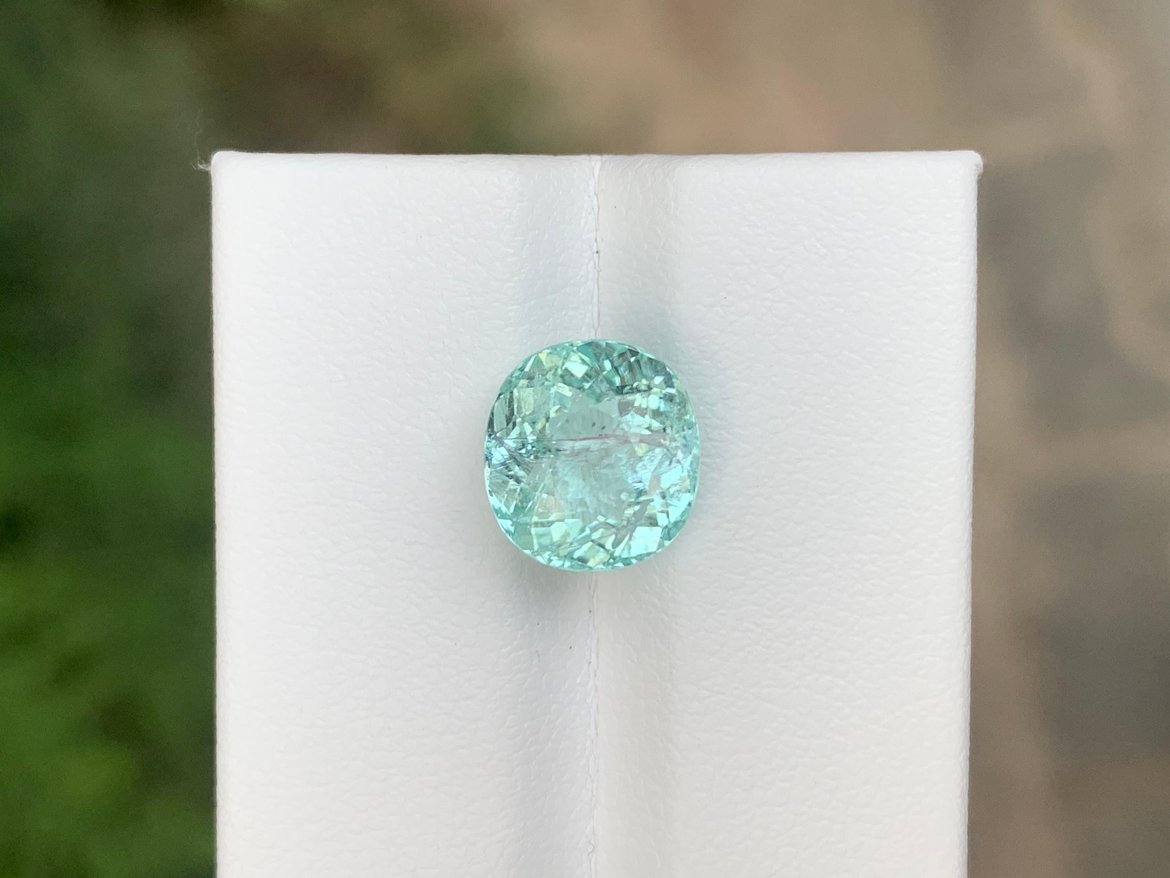Arts and Crafts AIG Certified 4.03 Carat Natural Loose Paraiba Tourmaline Cushion Shape Gemstone (pierre précieuse en forme de coussin) en vente