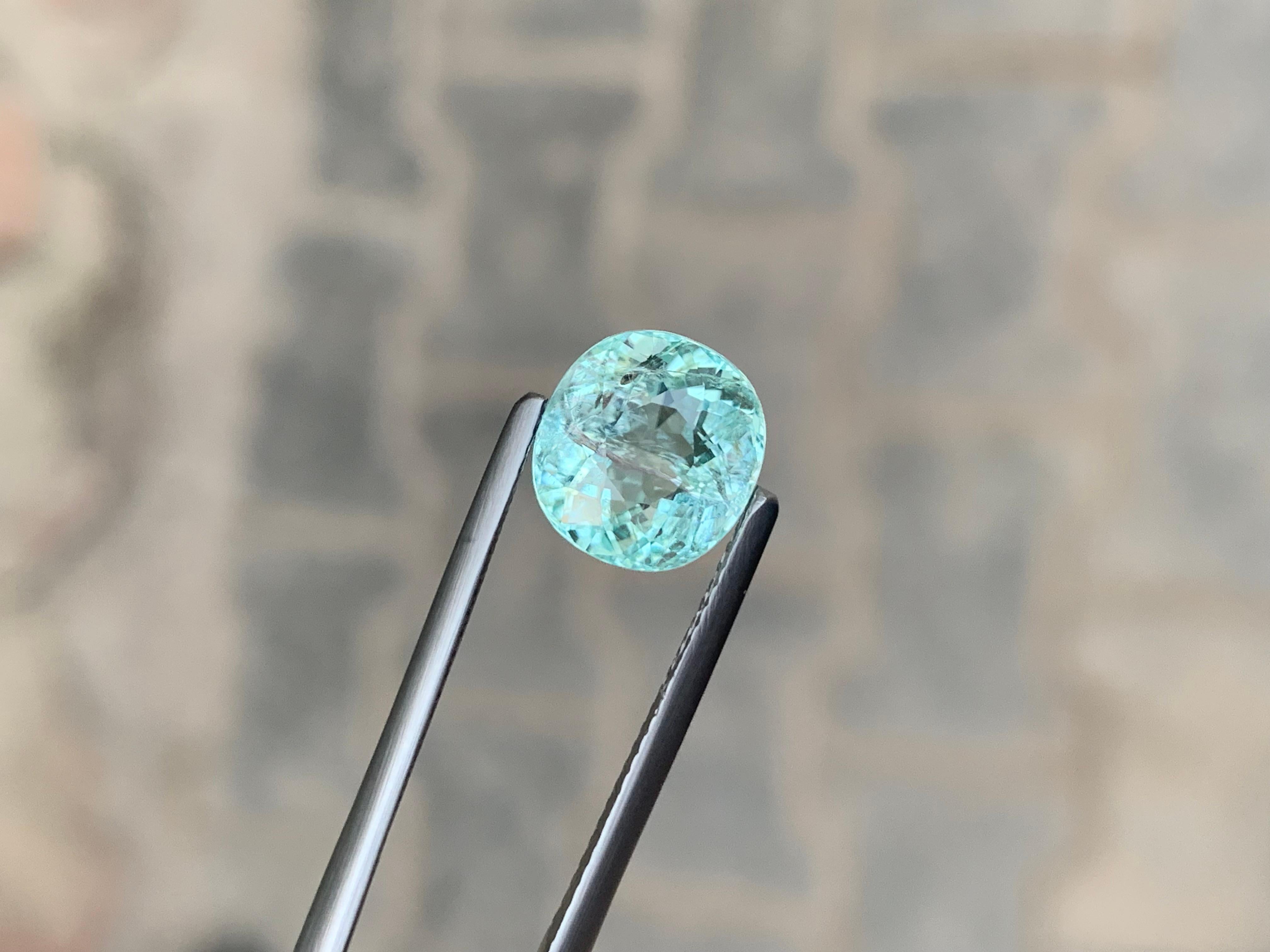 AIG Certified 4.03 Carat Natural Loose Paraiba Tourmaline Cushion Shape Gemstone (pierre précieuse en forme de coussin) en vente 2