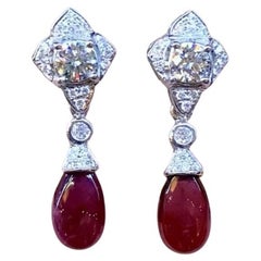 AIG Certified 4.20 Carat Rubellite Tourmaline Diamonds 18K Gold Earrings