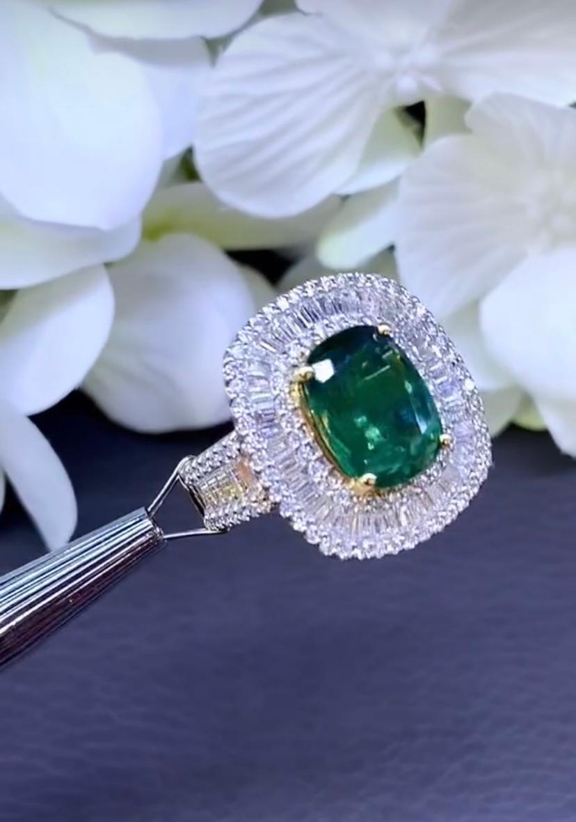 De las mujeres Anillo de oro de 18 quilates con certificado AIG de 4,40 quilates de diamantes naturales y 2,35 quilates de diamantes en venta