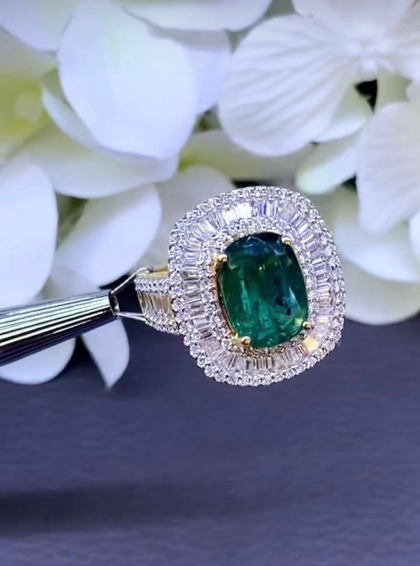 Anillo de oro de 18 quilates con certificado AIG de 4,40 quilates de diamantes naturales y 2,35 quilates de diamantes en venta 1