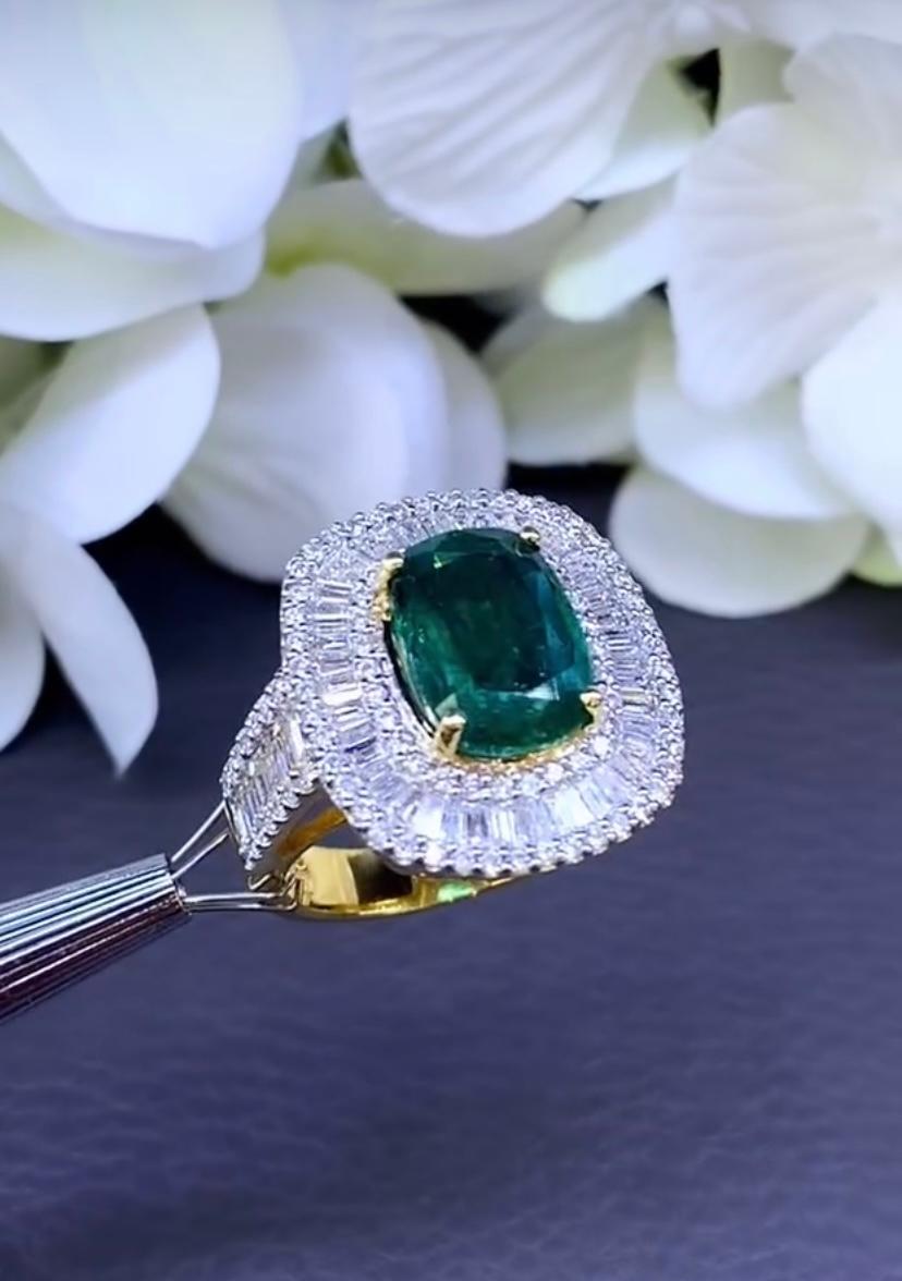 Anillo de oro de 18 quilates con certificado AIG de 4,40 quilates de diamantes naturales y 2,35 quilates de diamantes en venta 2
