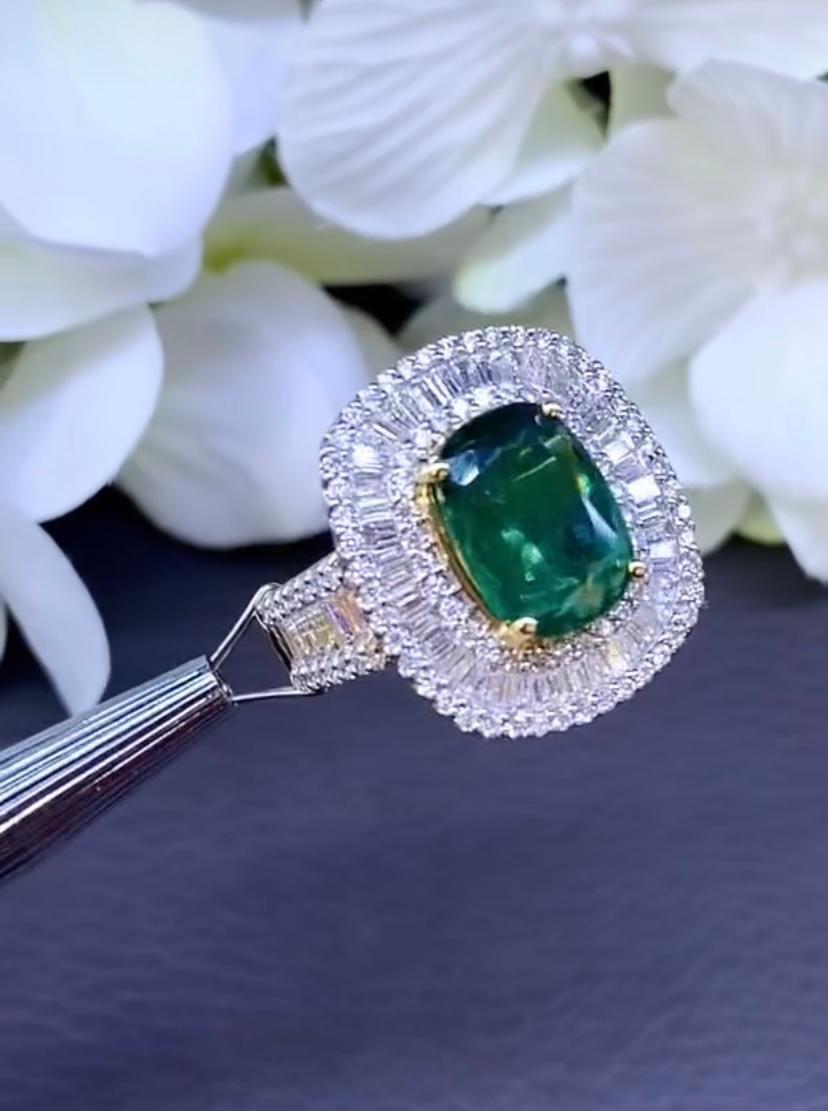 Anillo de oro de 18 quilates con certificado AIG de 4,40 quilates de diamantes naturales y 2,35 quilates de diamantes en venta 4