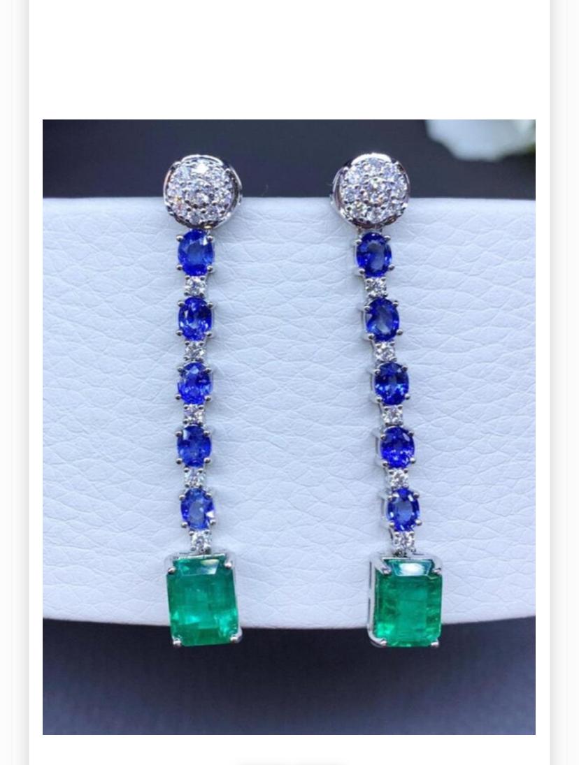 8, 50 carats d'émeraudes de Zambie, saphirs de Ceylan et diamants certifiés en vente 3