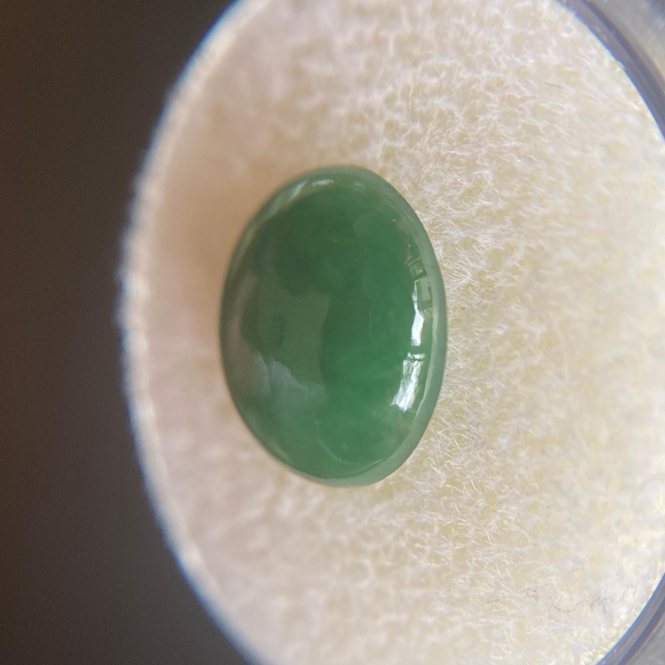 AIG Certified 4.51ct Jadeite Jade ‘A’ Grade Green Oval Untreated Rare Loose Gem 1