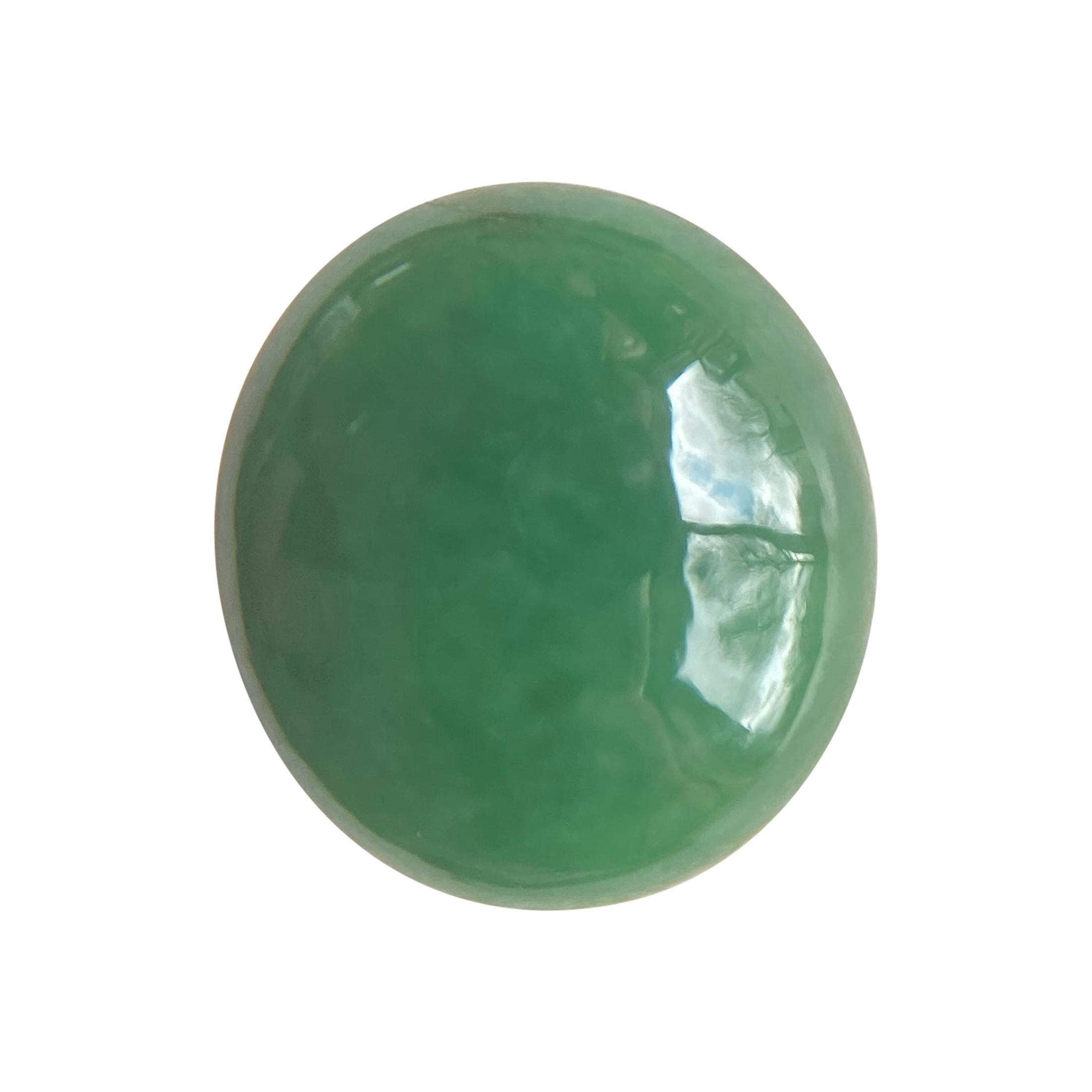 AIG Certified 4.51ct Jadeite Jade ‘A’ Grade Green Oval Untreated Rare Loose Gem