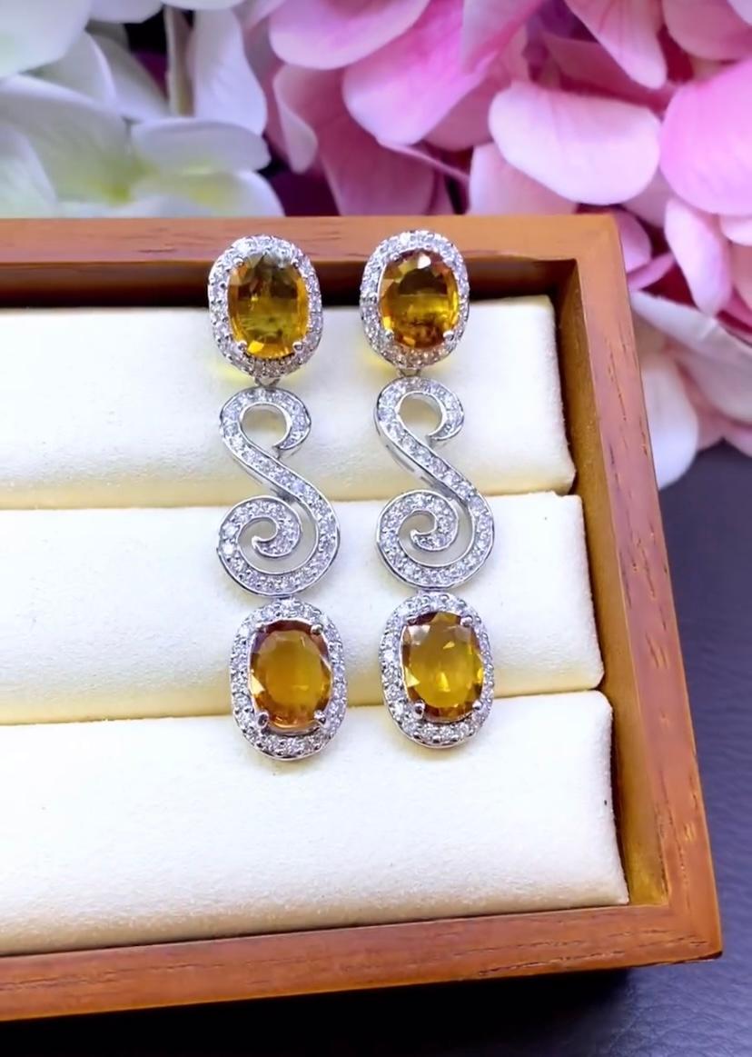 Parure en or 18 carats avec saphirs de 46,00 carats et diamants de 9,90 carats certifiés AIG Pour femmes en vente