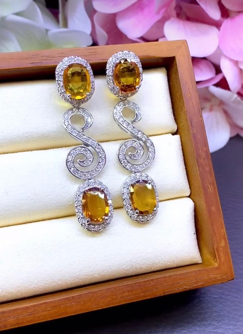 Parure en or 18 carats avec saphirs de 46,00 carats et diamants de 9,90 carats certifiés AIG en vente 1