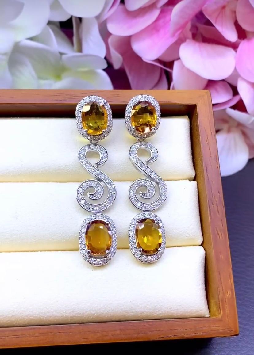 Parure en or 18 carats avec saphirs de 46,00 carats et diamants de 9,90 carats certifiés AIG en vente 2