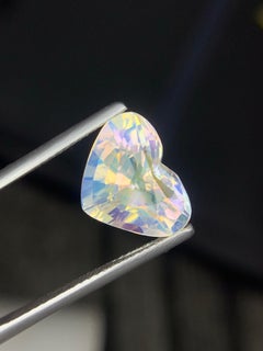 AIG Certified 5.26 Carat Natural Loose Moonstone Heart Shape Gemstone