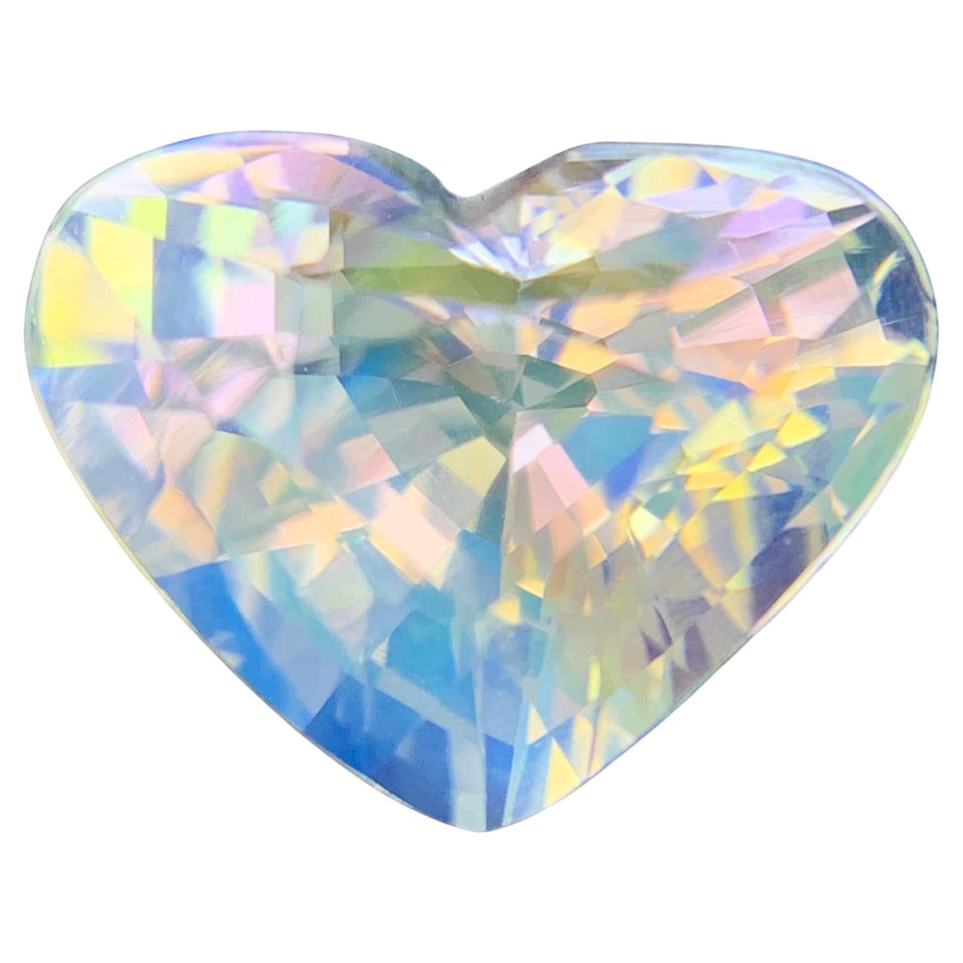 AIG Certified 5.26 Carat Natural Loose Moonstone Heart Shape Gemstone
