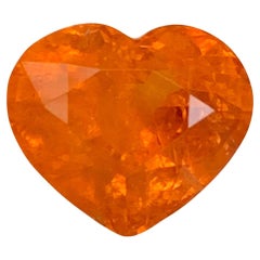 AIG Certified 5.67 Carat Natural Loose Fanta Spessartite Garnet Heart Shape Gem