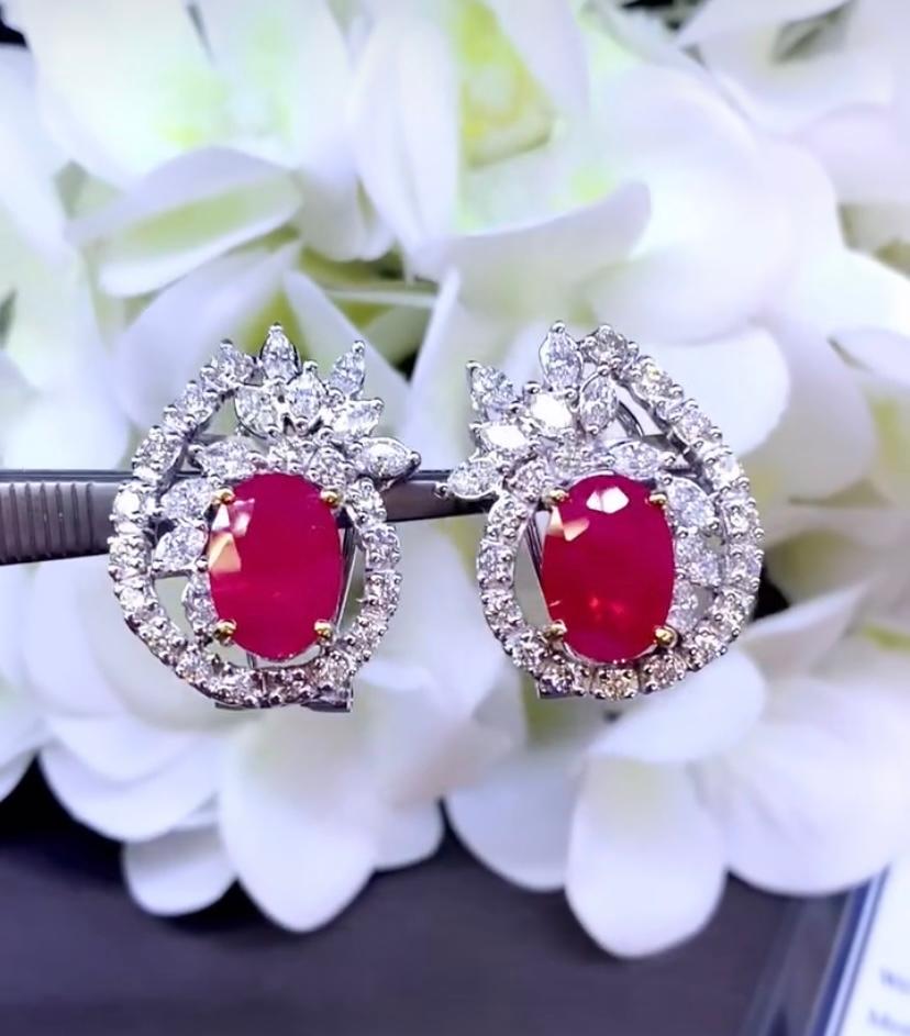 Discover the allure of Burma Red Rubies , a gemstones coveted for its rich red hue and extraordinary brilliance.
Mined exclusively from the legendary mines of Burma , each stone carriers a sense of mystique and rarity.
Stunning pair of earrings come