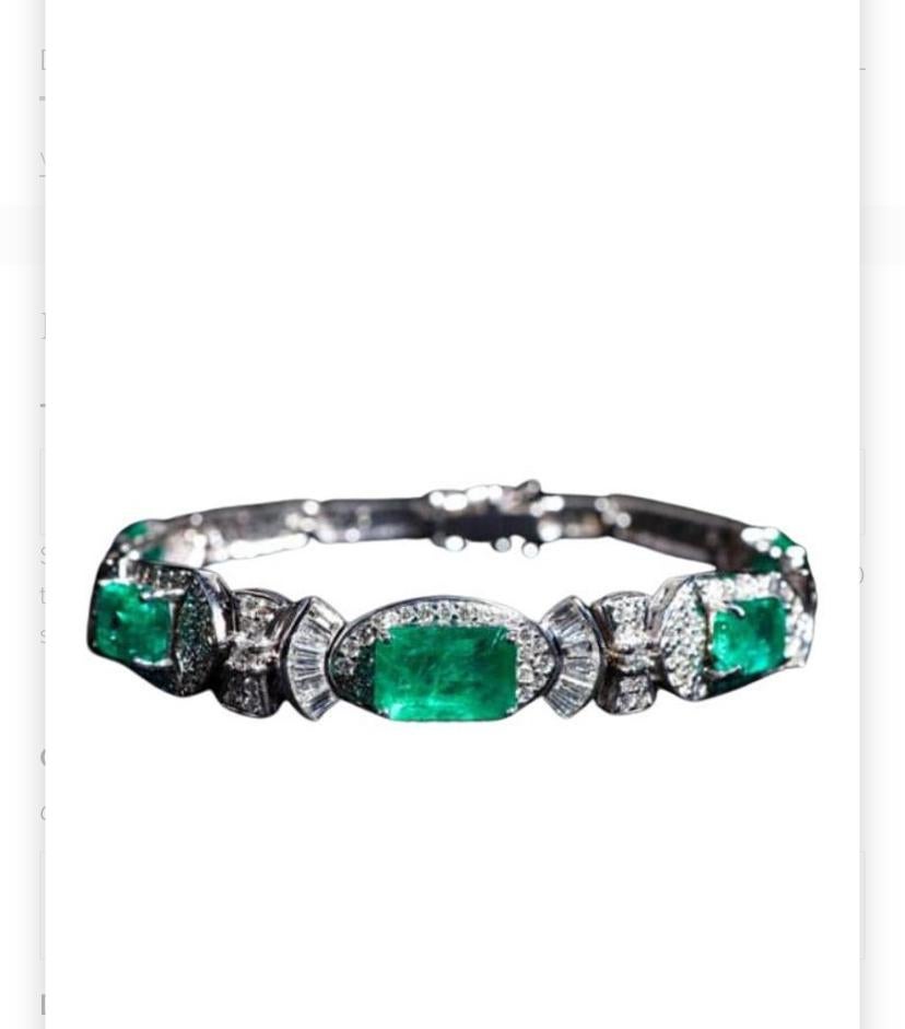 AIG Certified 5.90 Zambian Emeralds 2.40 Ct Diamonds 18K Gold Bracelet For Sale 3