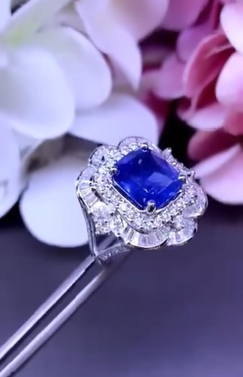 Bague en or 18 carats certifiée AIG, saphir de Ceylan tournesol 6,40 carats et diamants 1,50 carat en vente 1