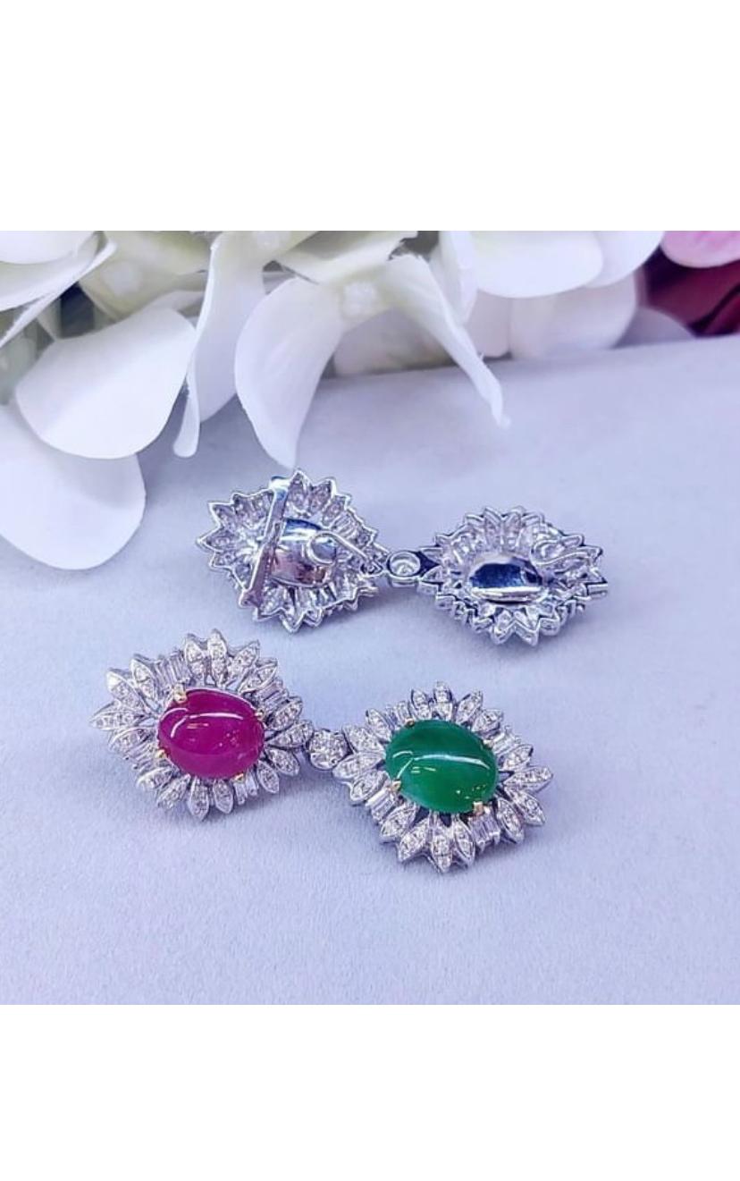 Rubí de Birmania certificado AIG de 6.50 qt  3,90 Ct Jades   Diamantes  Pendientes de oro de 18 quilates 1
