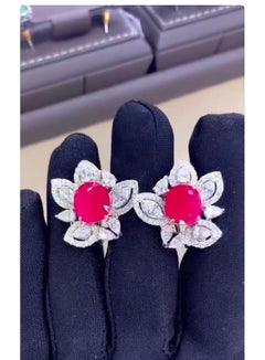 Rubini di Birmania certificati AIG da 6.90 carati  Orecchini con diamanti da 3,60 carati in oro 18 carati