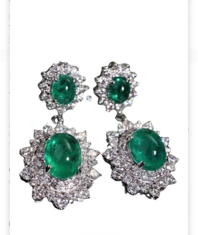 Boucles d'oreilles en or 18 carats certifiées AIG 6.90 Emeraudes de Zambie 2.80 Ct Diamants en vente 3