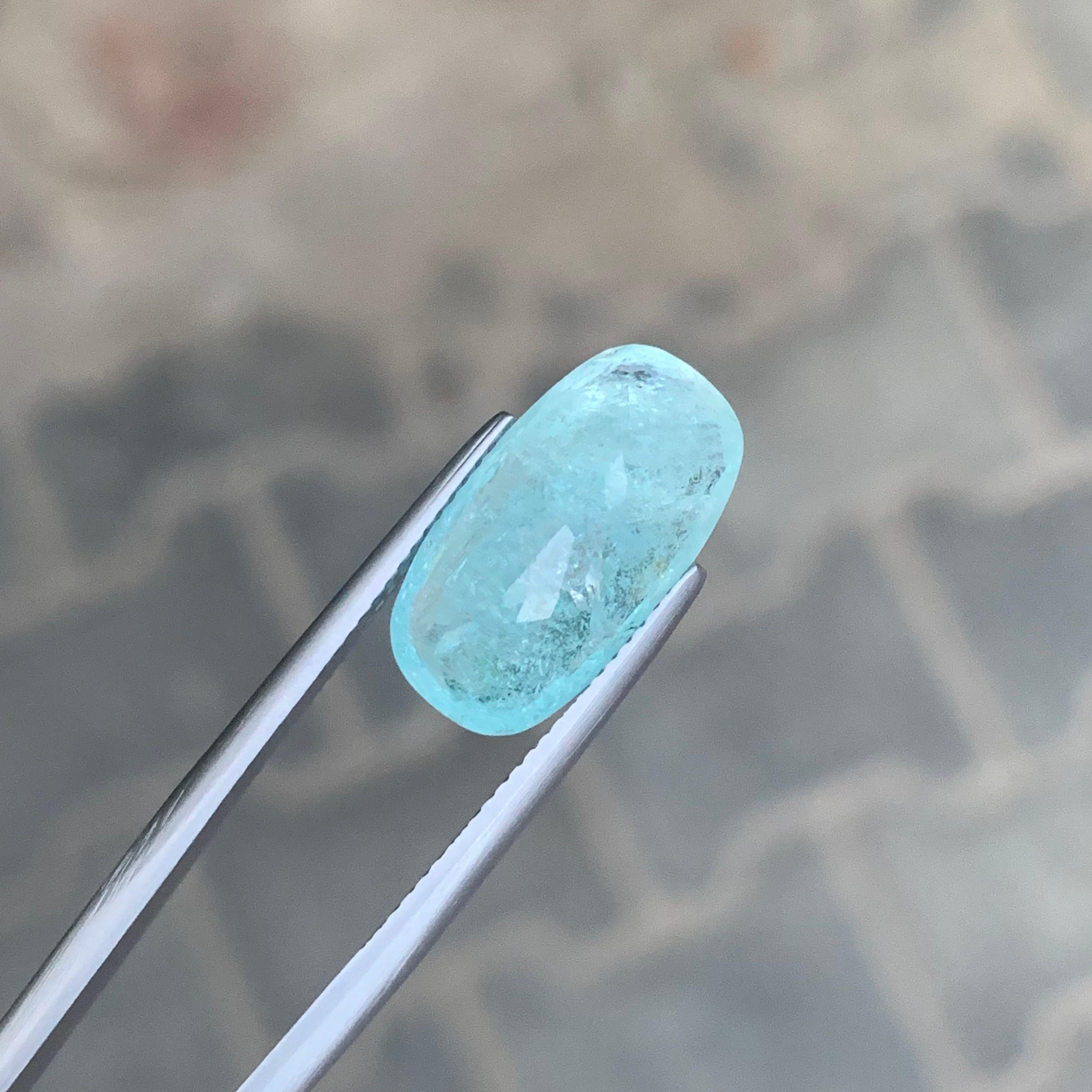 Arts and Crafts AIG Certified 7.77 Carat Natural Loose Paraiba Tourmaline Cushion Cut Gemstone For Sale