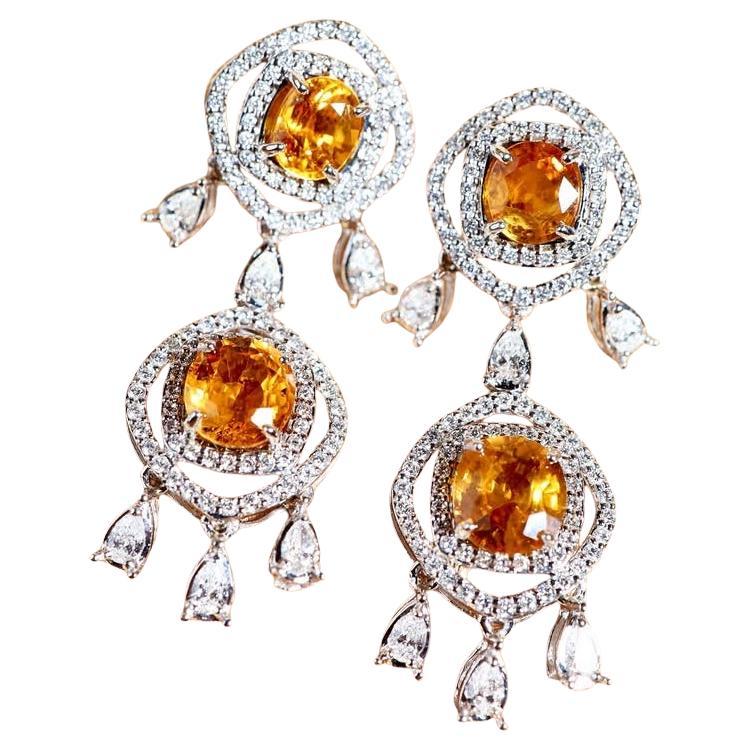 Orecchini in oro 18k certificati AIG 7,80 carati di zaffiri thailandesi 2,20 carati di diamanti