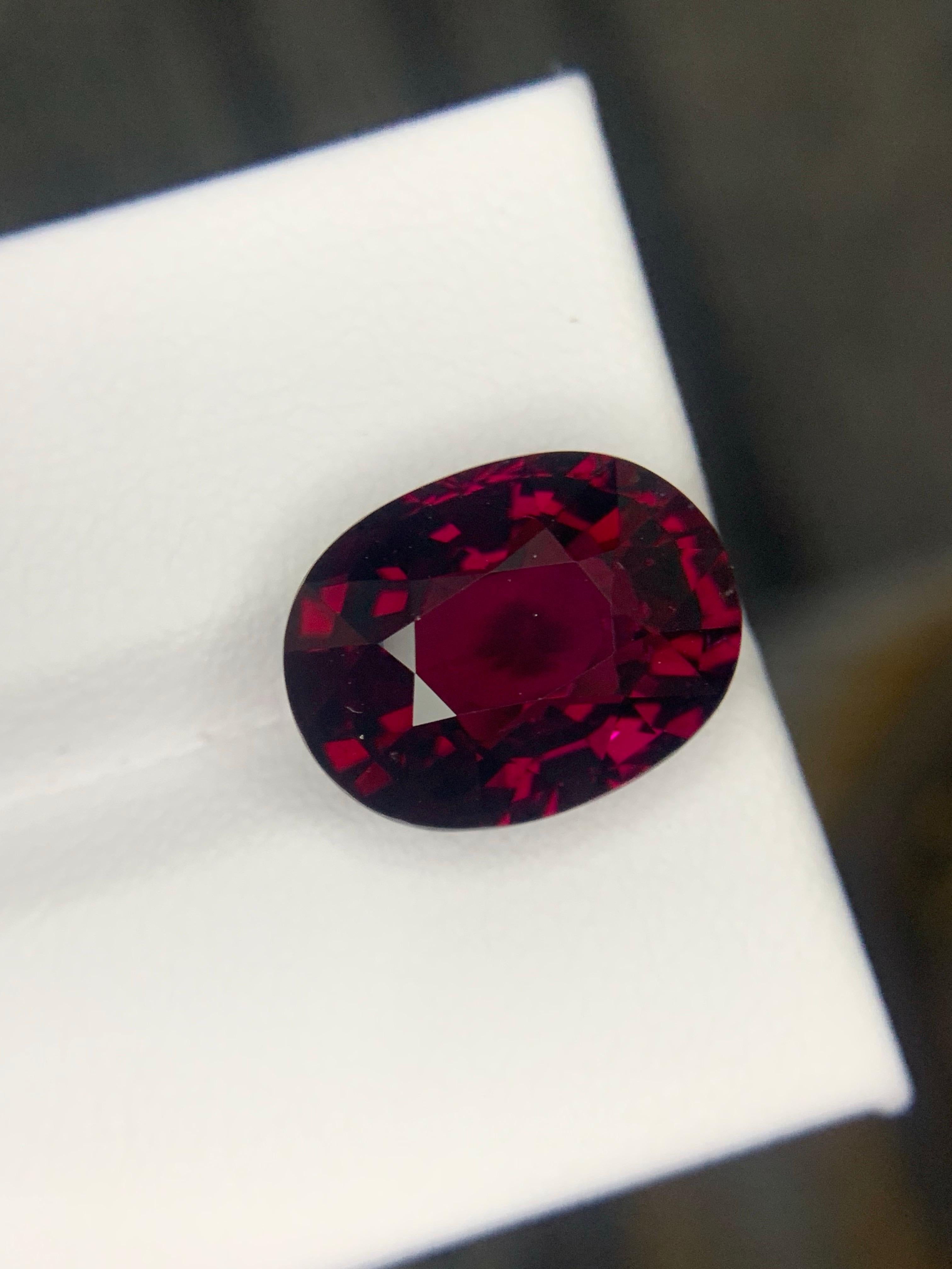 AIG zertifiziert 7,88 Karat natürlichen losen Rhodolith Granat Oval Form Edelstein im Angebot 5