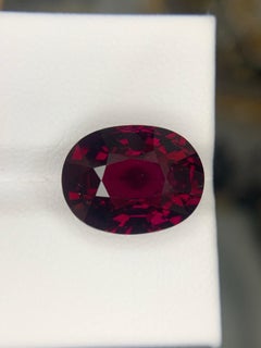 AIG Certified 7.88 Carat Natural Loose Rhodolite Garnet Oval Shape Gemstone