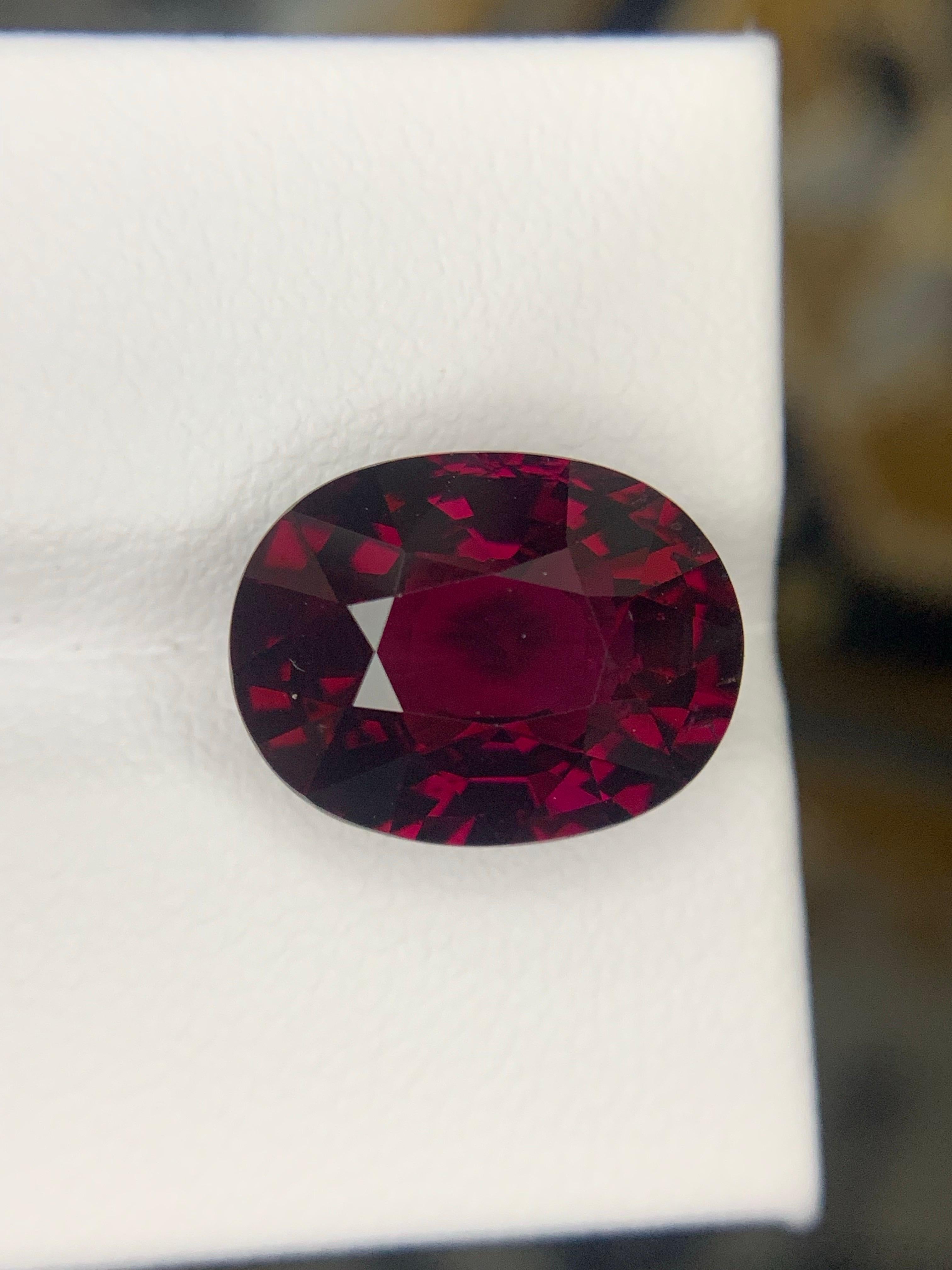 AIG zertifiziert 7,88 Karat natürlichen losen Rhodolith Granat Oval Form Edelstein im Angebot 1
