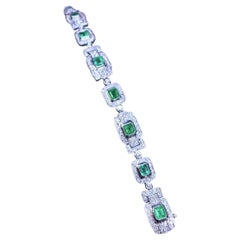 Bracciale Art Deco con diamanti colombiani da 4,20 carati certificato AIG da 8,90 carati